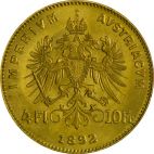 1892 2.90g Austria Gold 4 Gulden