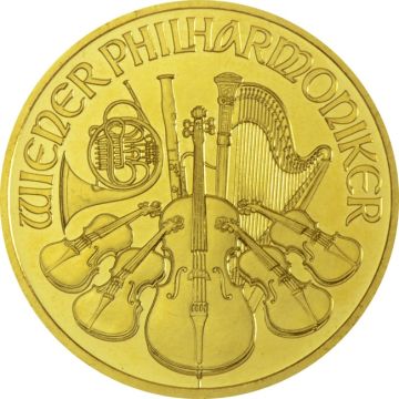 ab 2002 1/2 oz Austria Gold Vienna Philharmonic customary in banking
