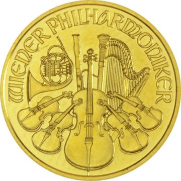 1/10 oz Austria Gold Philharmonic BU (Random Year) customary in banking