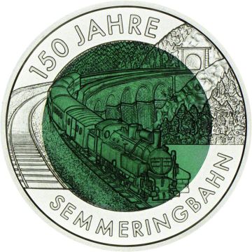 2004 9g Austria Silver / Niobium 2004 Austria 150 Years Semmering Railway PN