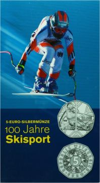 2005 8g Austria Silver 2005 8.0 gram Austrian Ski Silver Proof Coin 5 Euros PN