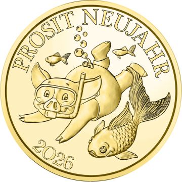 2026 4.50g Austria Silver 2026 5gm Austria Gold Lucky Token Coin PP