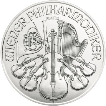 1/25 oz Austria Platinum Philharmonic Random Year customary in banking