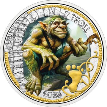 2025 Austria Copper-Nickel 2025 16gm Austria The Troll Coin 3 EUR PN