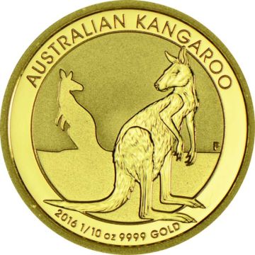 2016 1/10 oz Australia Gold Kangaroo Nugget customary in banking