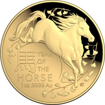 2026 1 oz Australia Gold Zodiac Year of the Horse Coin PP