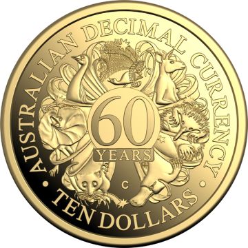2026 1/10 oz Australia Gold 60 Years of Decimal Currency PP