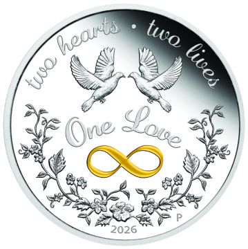 2026 1 oz Australia Silver One Love Colored  Proof Coin PP