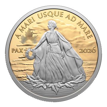 2026 1 oz Canada Gold Peace Dollar partially platinum-plated PP