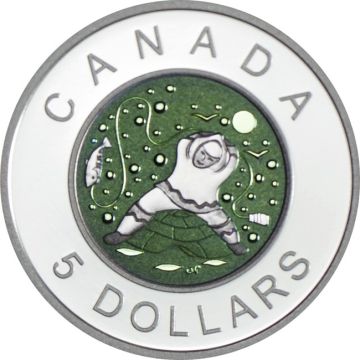 2013 1/4 oz Canada Silver / Niobium Indigenous People: Father Ice Fishing PP