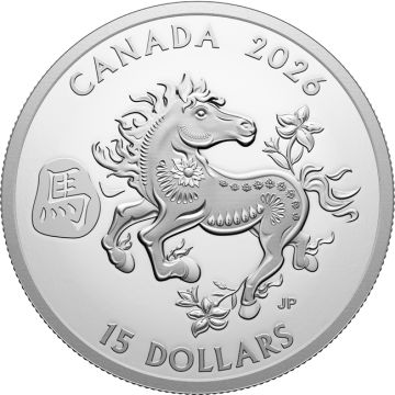 2026 31.38g Canada Silver 2026 1oz Canada Silver Lunar Year of the Horse PP