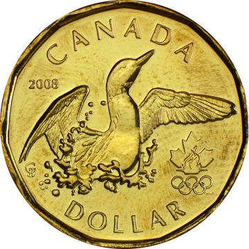 2008 Canada Copper-Nickel 2008 7gm Canada Copper-Nickel Lucky Loonie UN UN