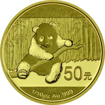 1/10 oz China Gold 2014 1/10 oz China Gold Panda  Coin customary in banking