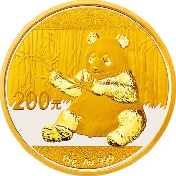 2017 15g China Gold Panda customary in banking