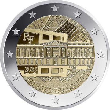2025 France Copper-Nickel Louvre Museum commemorative coin  2€ UN