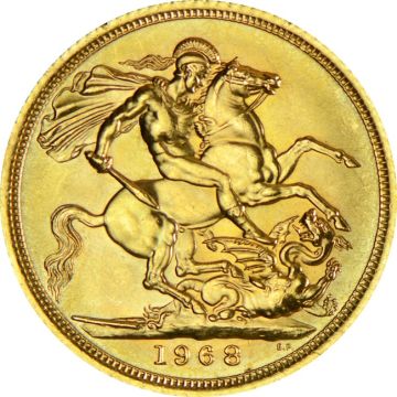 1968 7.32g Great Britain Gold Sovereign customary in banking