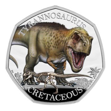2024 7.40g Great Britain Silver Tyrannosaurus (colored) PP
