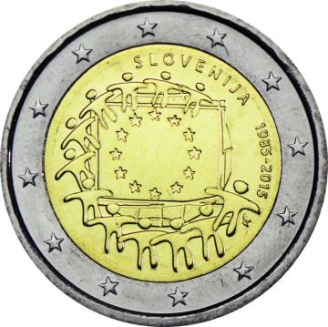 2015 Slovenia Copper-Nickel 30th anniversary European Flag UNC