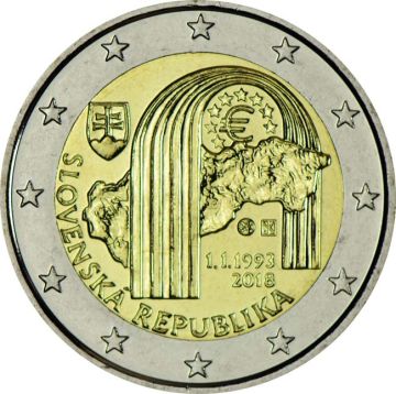 2018 Slovakia Copper-Nickel 25 years of foundation of Slovak Republic UNC