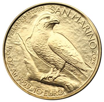 2025 1/10 oz San Marino Gold Peregrine Falcon Freshly minted