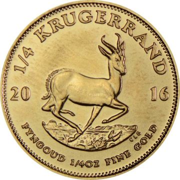 1/4 oz South Africa Gold Krugerrand (Random Year) customary in banking