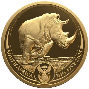 2025 1 oz South Africa Gold Big Five III  Rhino PP