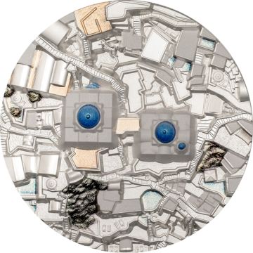 2024 155.36g Cook Islands Silver Santorini Smart Mint Painted Coin PP