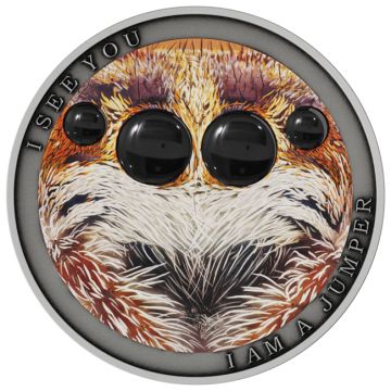 2022 1/2 oz Niue Silver 2022 1/2 oz Niue Silver Jumping Spider Coloured Coin TO