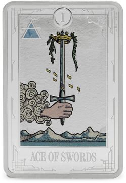 2025 1 oz Niue Silver Tarot Card Minor Arcana: Ace of Swords, Colored PP
