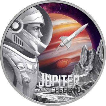 2026 1 oz Niue Silver Jupiter as Seen from Callisto Colored Coin PP