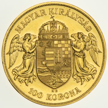 Gold 100 Korona 1908 NP