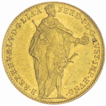 1848 Slovakia Gold Dukat 1848 ohne Msz. (Kremnitz) VZ, small crane.