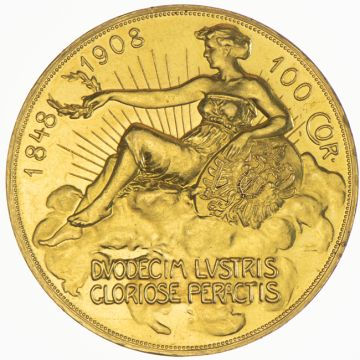1908 Gold 100 Kronen 1908 Regierungsjubiläum