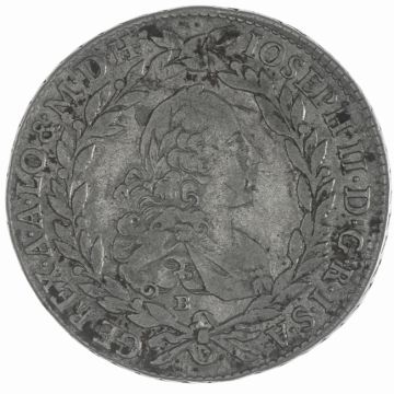 1775 Silver 20 Kreuzer VZ, small crane.