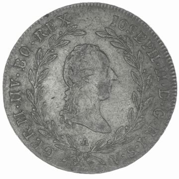 1787 Austria Silver 20 Kreuzer VZ, small crane.