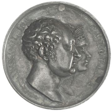 1809 Silver AR Med. Inspection of the new mint building VZ-, small hole, perforated.