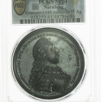 1764 Austria Silver AR Medal on the election of Joseph II to Roman King VZ, in PCGS Plastikholder SP 61