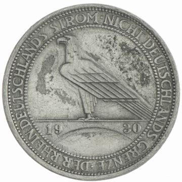 1930 Silver 3 Reichsmark 1930 A Rheinlandräumung