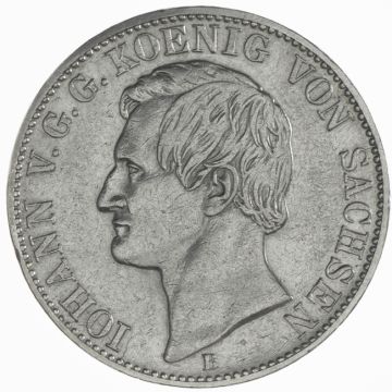 Silver Taler 1865 Sachsen SS+, old cleaned