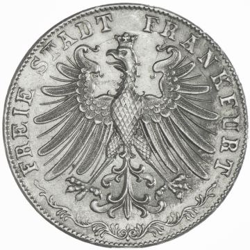 Silver 2 Gulden 1849 Frankfurt