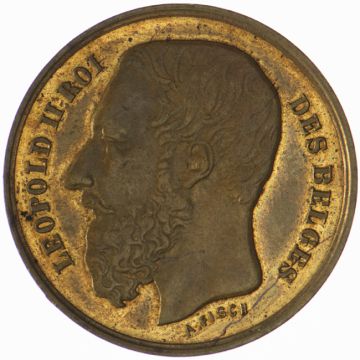 1888 Belgium Bronze AE Medal Brussels SS, small cup.