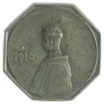 1916 Austria Zinc medal on the Hungarian royal coronation VZ, minimally spotted