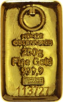 250g Austria Gold Austrian Mint cast customary in banking