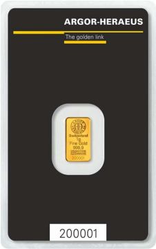 1g Switzerland Gold Minted Classic customary in banking