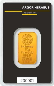 10g Switzerland Gold Minted Classic customary in banking