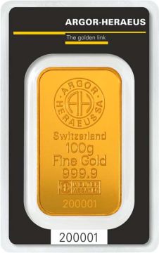 100g Switzerland Gold Minted Classic customary in banking