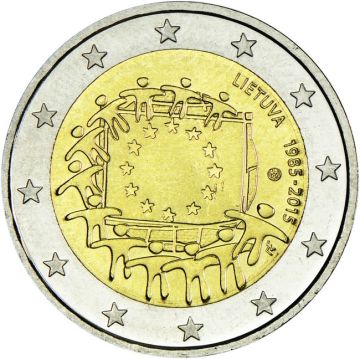 2015 Lithuania Copper-Nickel European Flag UNC